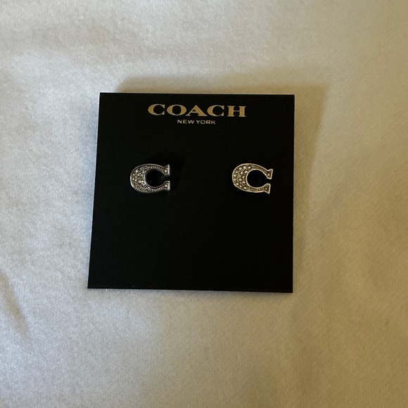 Coach Jewelry - Coach Silver Crystal 'C' Logo Stud Earrings Absolutely Stunning 🤩